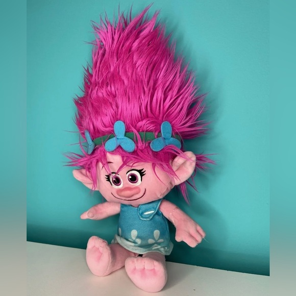 Poppy Pink Troll Plush 17" Dreamworks Trolls Movie Plush Doll Stuffed Toy 2016 - Picture 2 of 4